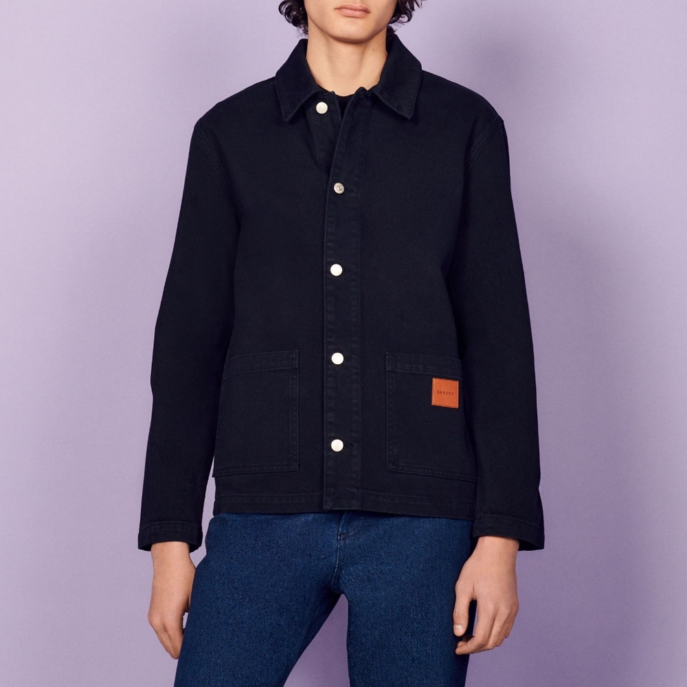 Sandro Denim Overshirt - Navy Blue - Meduim